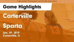 Carterville  vs Sparta Game Highlights - Jan. 29, 2019
