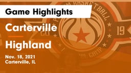 Carterville  vs Highland  Game Highlights - Nov. 18, 2021