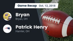 Recap: Bryan  vs. Patrick Henry  2018