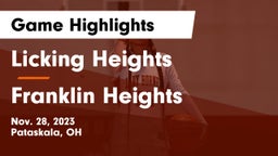 Licking Heights  vs Franklin Heights  Game Highlights - Nov. 28, 2023
