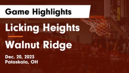 Licking Heights  vs Walnut Ridge  Game Highlights - Dec. 20, 2023