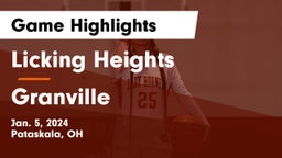 Licking Heights  vs Granville  Game Highlights - Jan. 5, 2024
