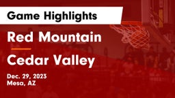 Red Mountain  vs Cedar Valley  Game Highlights - Dec. 29, 2023