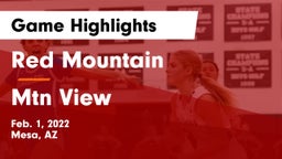 Red Mountain  vs Mtn View Game Highlights - Feb. 1, 2022