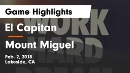 El Capitan  vs Mount Miguel Game Highlights - Feb. 2, 2018