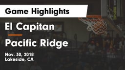 El Capitan  vs Pacific Ridge  Game Highlights - Nov. 30, 2018