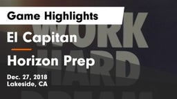 El Capitan  vs Horizon Prep Game Highlights - Dec. 27, 2018