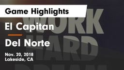El Capitan  vs Del Norte  Game Highlights - Nov. 20, 2018