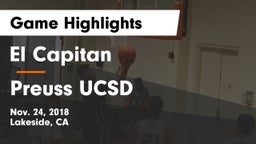 El Capitan  vs Preuss UCSD Game Highlights - Nov. 24, 2018