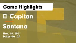 El Capitan  vs Santana Game Highlights - Nov. 16, 2021
