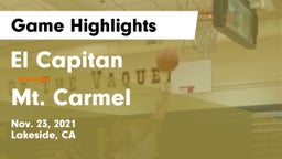 El Capitan  vs Mt. Carmel  Game Highlights - Nov. 23, 2021