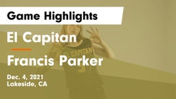 El Capitan  vs Francis Parker  Game Highlights - Dec. 4, 2021