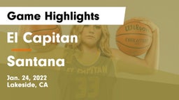 El Capitan  vs Santana Game Highlights - Jan. 24, 2022