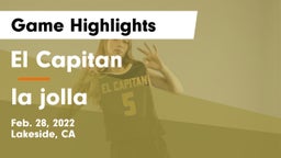 El Capitan  vs la jolla  Game Highlights - Feb. 28, 2022