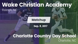 Matchup: Wake Christian Acade vs. Charlotte Country Day School 2017