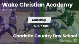 Matchup: Wake Christian Acade vs. Charlotte Country Day School 2018