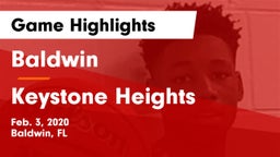 Baldwin  vs Keystone Heights  Game Highlights - Feb. 3, 2020