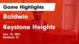 Baldwin  vs Keystone Heights  Game Highlights - Jan. 15, 2021