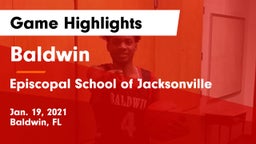 Baldwin  vs Episcopal School of Jacksonville Game Highlights - Jan. 19, 2021