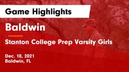 Baldwin  vs Stanton College Prep Varsity Girls  Game Highlights - Dec. 10, 2021