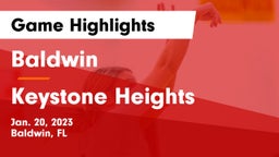 Baldwin  vs Keystone Heights  Game Highlights - Jan. 20, 2023