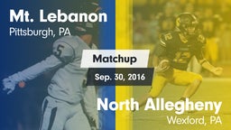 Matchup: Mt. Lebanon vs. North Allegheny  2016