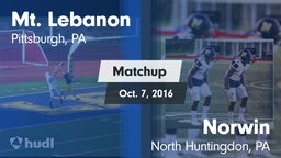 Matchup: Mt. Lebanon vs. Norwin  2016