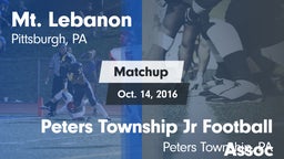 Matchup: Mt. Lebanon vs. Peters Township Jr Football Assoc 2016