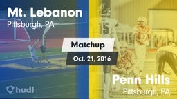 Matchup: Mt. Lebanon vs. Penn Hills  2016