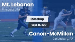 Matchup: Mt. Lebanon vs. Canon-McMillan  2017