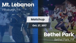 Matchup: Mt. Lebanon vs. Bethel Park  2017