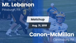 Matchup: Mt. Lebanon vs. Canon-McMillan  2018