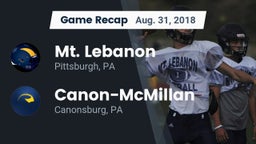 Recap: Mt. Lebanon  vs. Canon-McMillan  2018