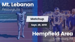 Matchup: Mt. Lebanon vs. Hempfield Area  2018