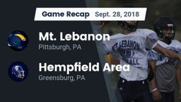 Recap: Mt. Lebanon  vs. Hempfield Area  2018