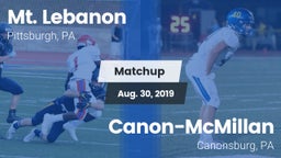 Matchup: Mt. Lebanon vs. Canon-McMillan  2019