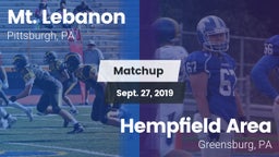 Matchup: Mt. Lebanon vs. Hempfield Area  2019