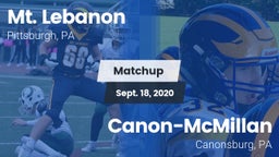 Matchup: Mt. Lebanon vs. Canon-McMillan  2020