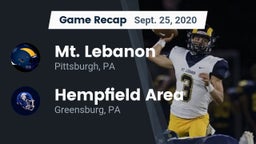 Recap: Mt. Lebanon  vs. Hempfield Area  2020
