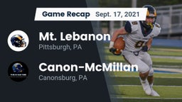 Recap: Mt. Lebanon  vs. Canon-McMillan  2021