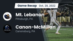 Recap: Mt. Lebanon  vs. Canon-McMillan  2022