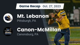 Recap: Mt. Lebanon  vs. Canon-McMillan  2023