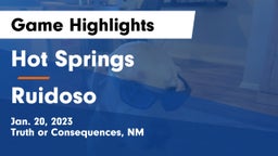 Hot Springs  vs Ruidoso  Game Highlights - Jan. 20, 2023