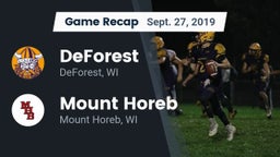 Recap: DeForest  vs. Mount Horeb  2019