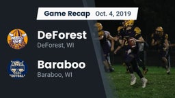 Recap: DeForest  vs. Baraboo  2019
