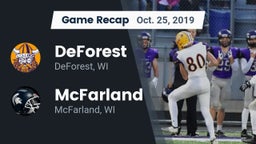 Recap: DeForest  vs. McFarland  2019