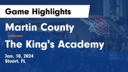 Martin County  vs The King's Academy Game Highlights - Jan. 10, 2024