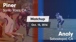 Matchup: Piner vs. Analy  2016