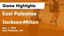 East Palestine  vs Jackson-Milton  Game Highlights - Dec. 1, 2018