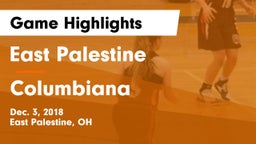 East Palestine  vs Columbiana  Game Highlights - Dec. 3, 2018
